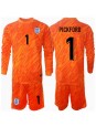 Anglie Jordan Pickford #1 Brankářské Domácí dres pro děti ME 2024 Dlouhý Rukáv (+ trenýrky)